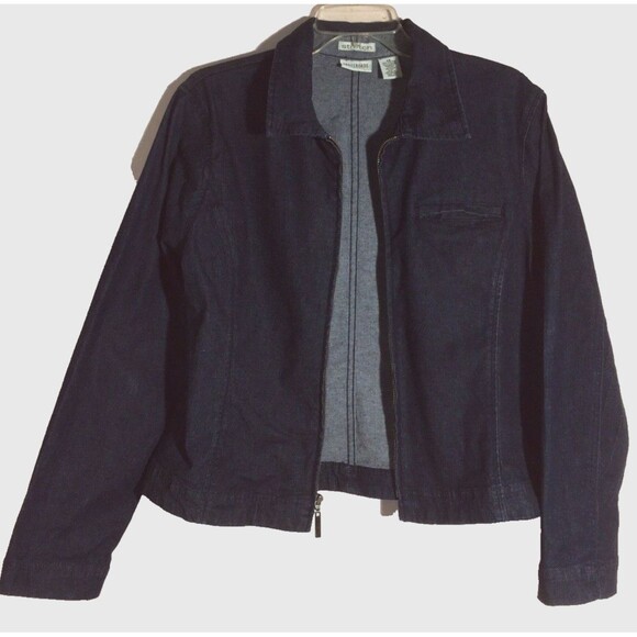 CROSSROADS sz 14 Stretch Denim Top Zip Up or Lightweight Jacket Very Good Cotton - Picture 1 of 5